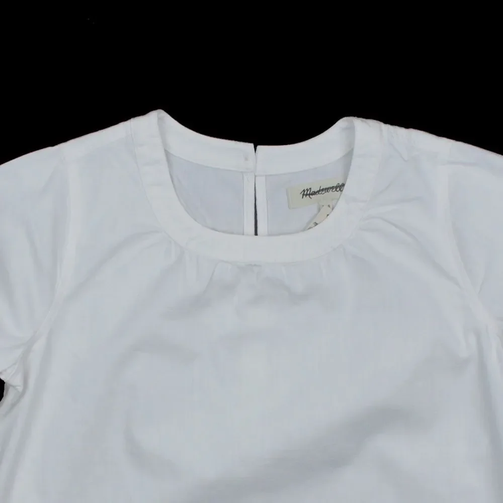 New MADEWELL Size XS Denim Tie-Cuff Shirt in Pure White - Picture 6 of 7
